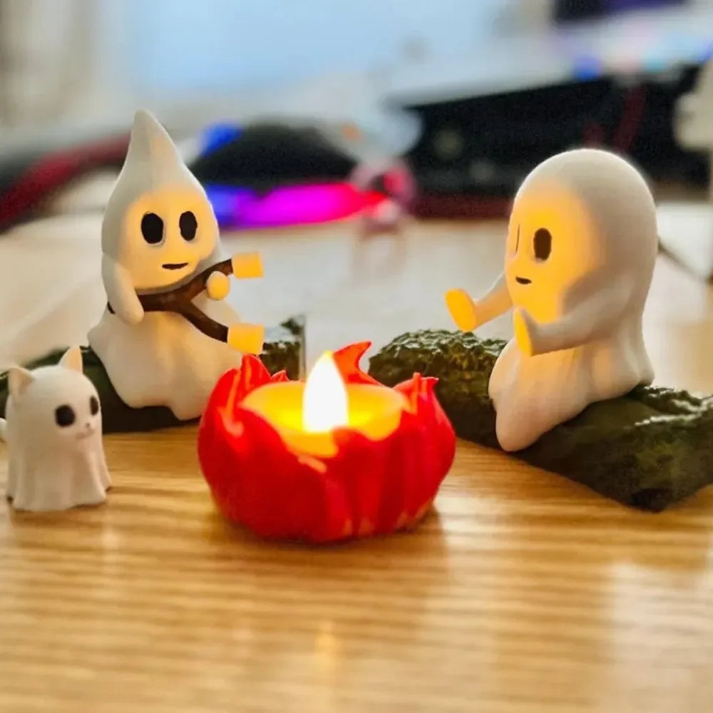 1 Set Halloween Ghost Campfire Decor Spooky Outdoor Party Haunted House Props Scary Backyard Scene Gathering Decoration Gift