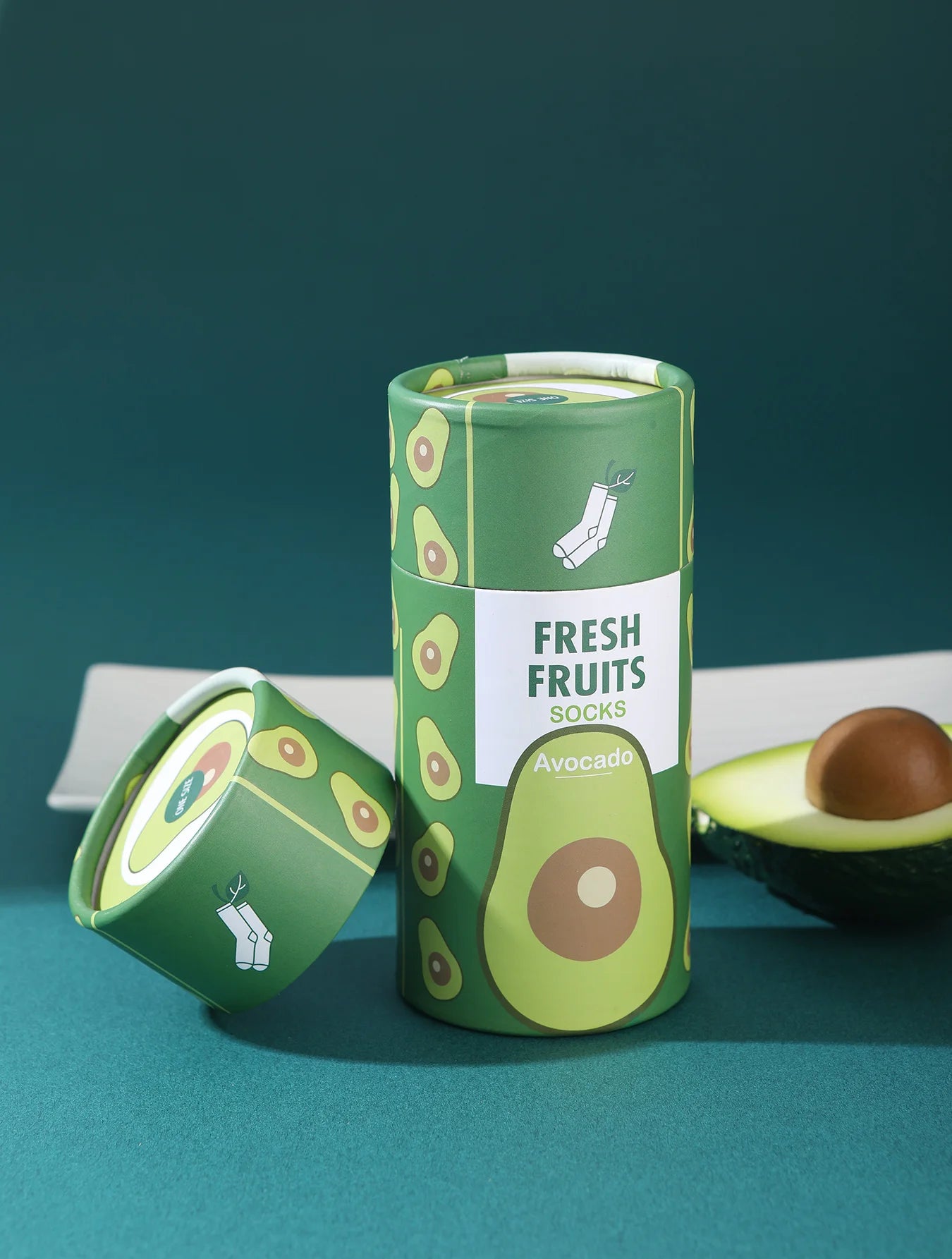 1 paar middellange unisex sokken, nieuwe en interessante sokken met avocadopotjes voor Kerstmis en vier seizoenen