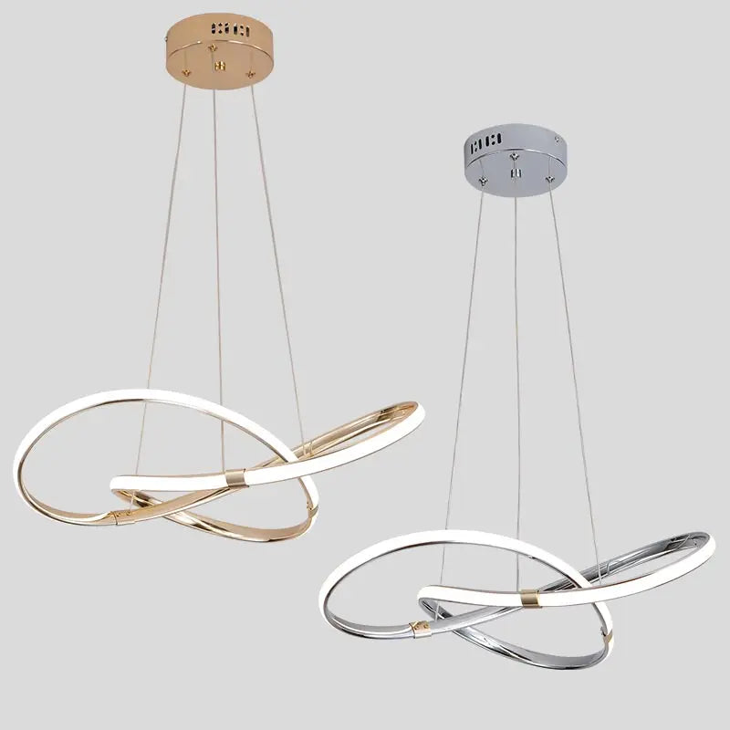 Modern Gold Led Pendant Light Fixtures Dining Room Decoration Home Appliances Living Room Hanging Lamps Remote Control Lustre