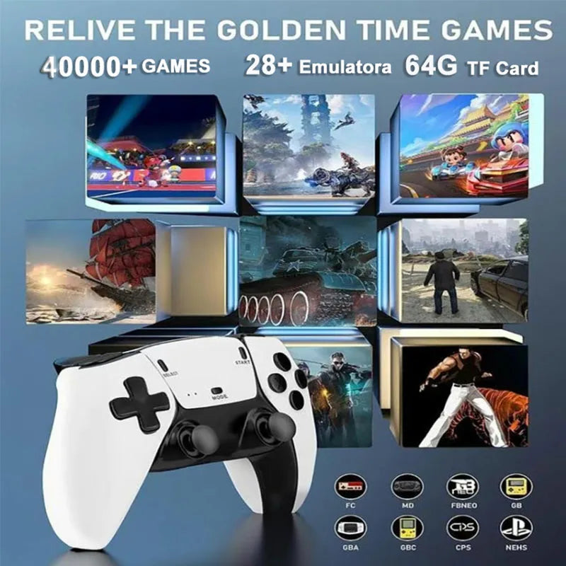 128G Game Stick M15 4K Video TV Game Console Wireless Gamepads Video Game 64G 40000+/50000+ Classic Arcade Games HD Two-player