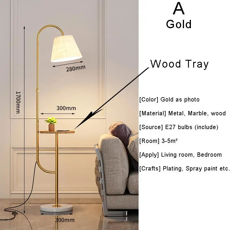 Nordic Woonkamer Led Vloerlampen Bank Slaapkamer Nachtkastje Decoratie Stand Lichtpunt Zwart Goud Home Verlichting Stof Lampenkap