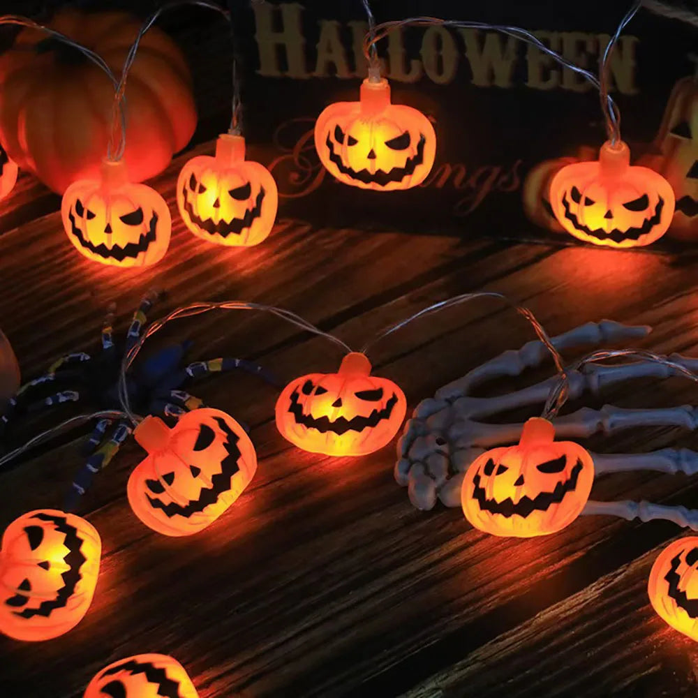 Halloween Decoration LED String Lights,Pumpkin Ghost Spider Web Hanging Lamp,Home Outdoor Lantern Props