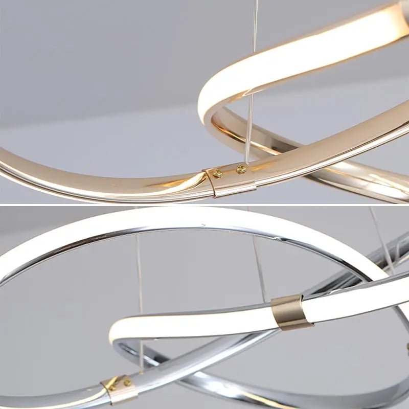 Modern Gold Led Pendant Light Fixtures Dining Room Decoration Home Appliances Living Room Hanging Lamps Remote Control Lustre