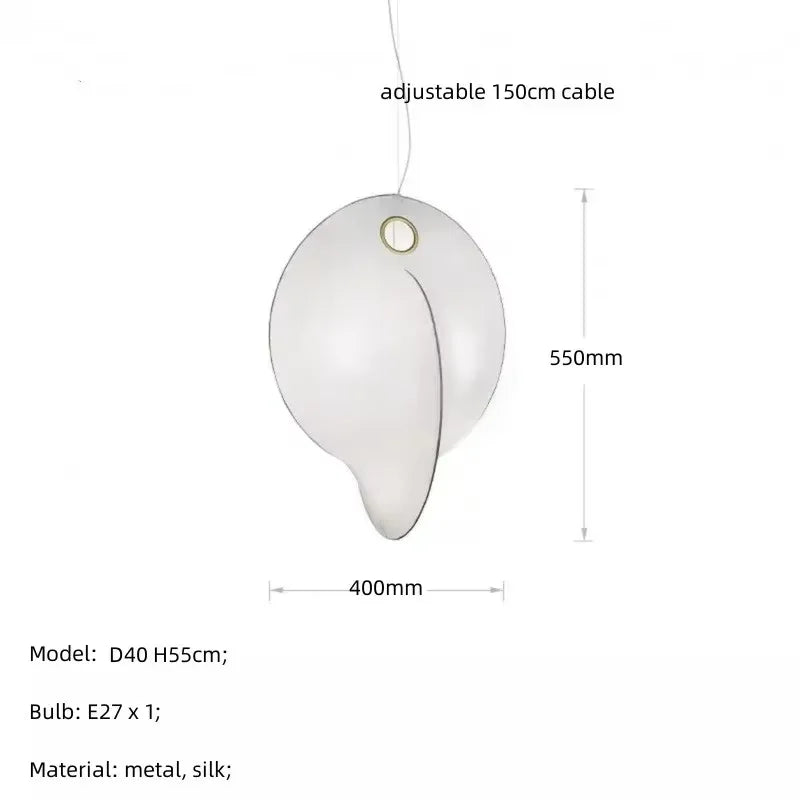 Lampe Suspendue Japonaise en Forme de oral auchement, Luminaire Décoratif d'Nik, Idéal pour un Loft, des Escaliers ou une Ferme