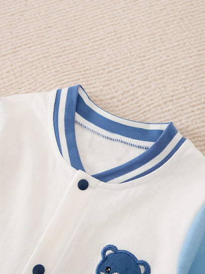 Onesie - Long Sleeve Baseball Romper Outfit, Loose Fit with Snap Closure, Winter Clothes, Easy Diaper changes & Everyday or Special Occasions, Clothing, Cute Animal Print, Comfortable Material, Snapbutton Closure, Essentials, Perfect for Outdoor