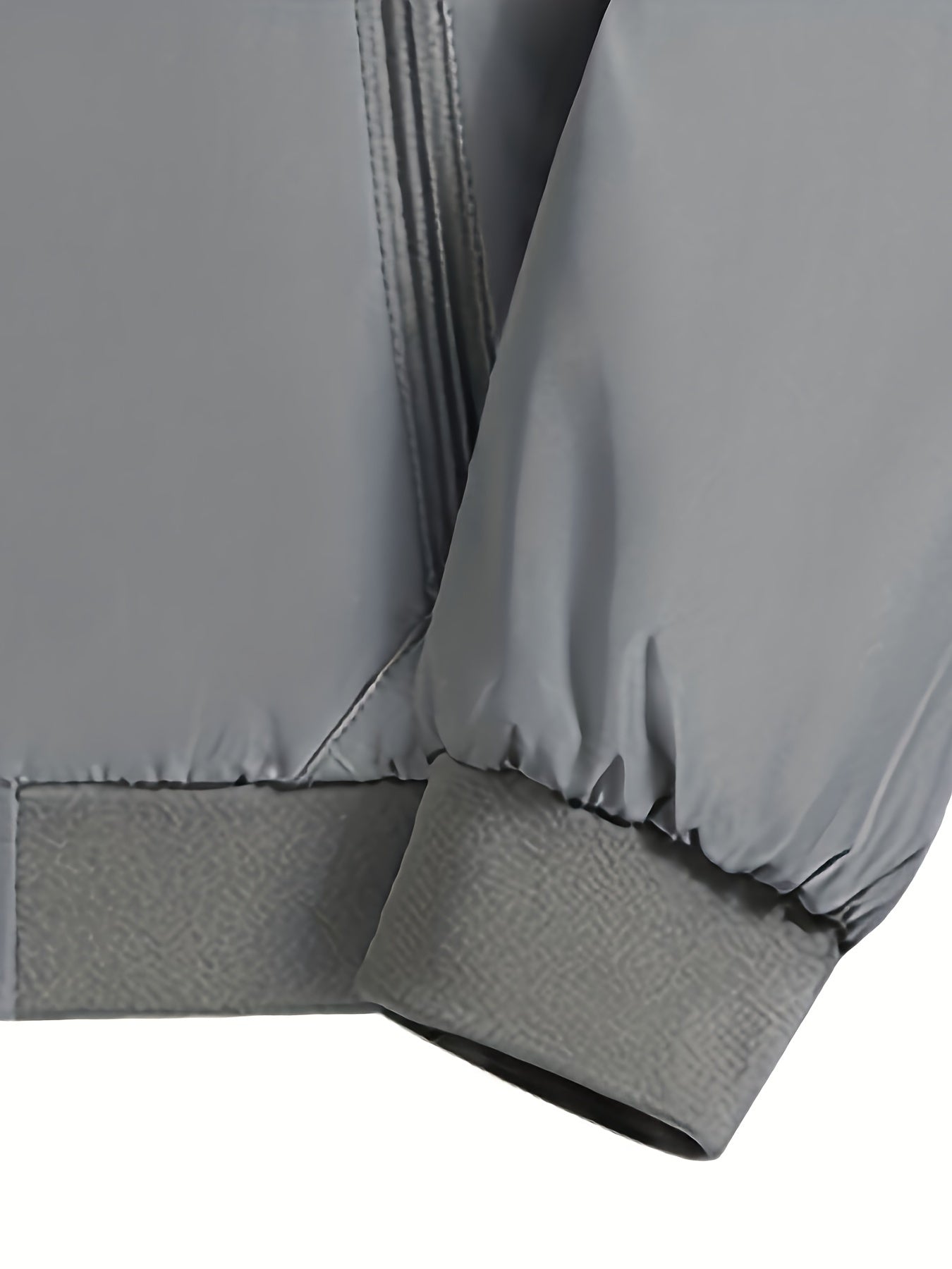 Men's Winter Insulated Full-Zip Jacket with Fleece Lining - Grey Casual Baseball Collar Coat, Zippered Pockets & Polyester Shell for Cold Weather, Outdoor & Everyday Use - Hand Washable (No Dry Clean)