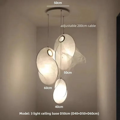 Lampe Suspendue Japonaise en Forme de oral auchement, Luminaire Décoratif d'Nik, Idéal pour un Loft, des Escaliers ou une Ferme