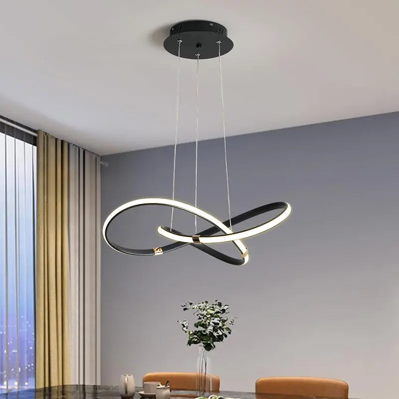 Modern Gold Led Pendant Light Fixtures Dining Room Decoration Home Appliances Living Room Hanging Lamps Remote Control Lustre