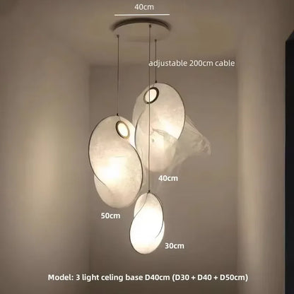 Lampe Suspendue Japonaise en Forme de oral auchement, Luminaire Décoratif d'Nik, Idéal pour un Loft, des Escaliers ou une Ferme