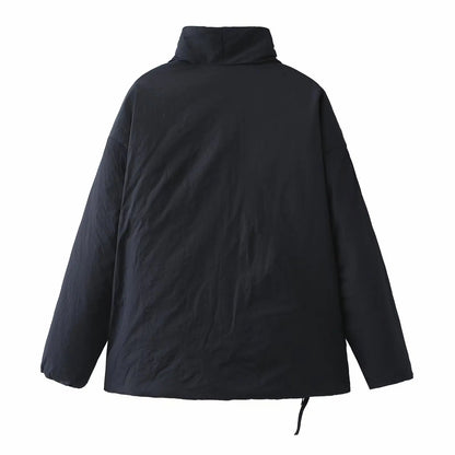 QUOTED Modieuze Street Style Dames Katoenen Jas Herfst Winter Nieuwe Collectie Double-Breasted Kimono-Syle Jas Medium Dikte