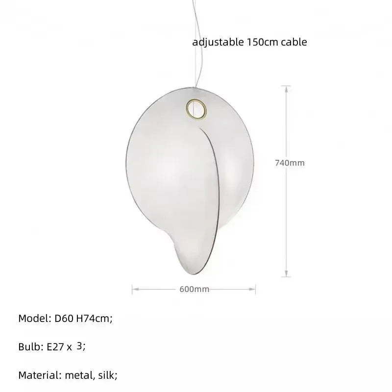 Lampe Suspendue Japonaise en Forme de oral auchement, Luminaire Décoratif d'Nik, Idéal pour un Loft, des Escaliers ou une Ferme