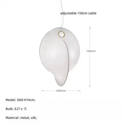 Lampe Suspendue Japonaise en Forme de oral auchement, Luminaire Décoratif d'Nik, Idéal pour un Loft, des Escaliers ou une Ferme