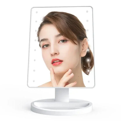 16 LED Desktop Makeup Mirror Night Light Touch Sensitive Design, 360 Degree Rotating StorageMakeup Mirror Brightnes Cosmetics