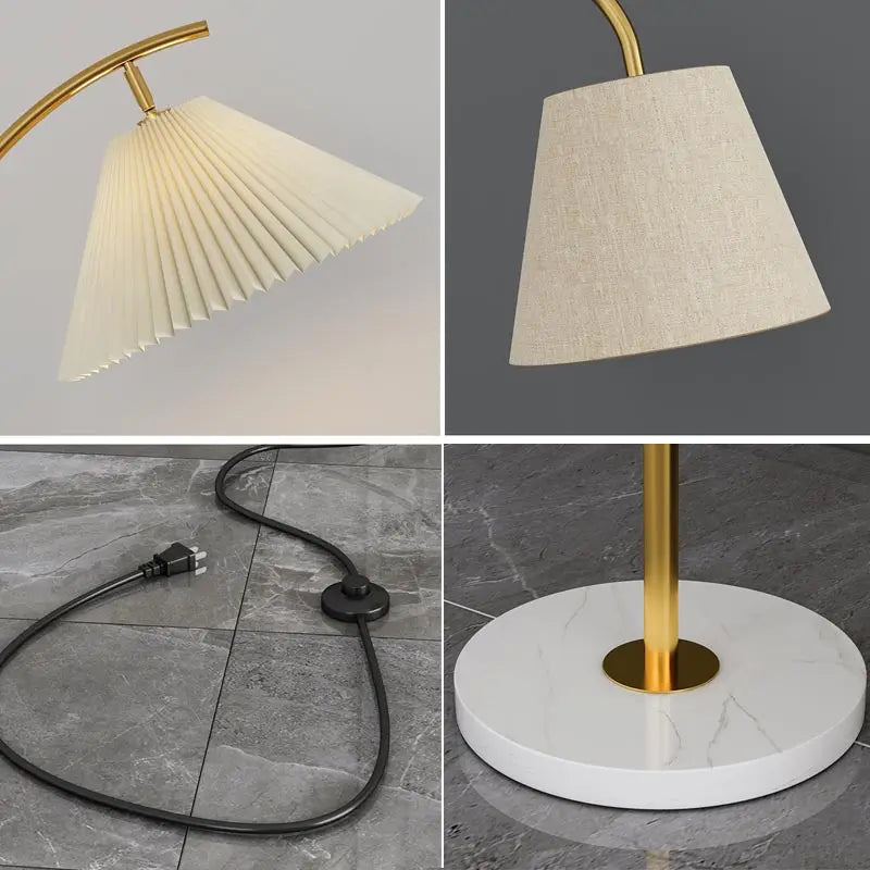 Nordic Woonkamer Led Vloerlampen Bank Slaapkamer Nachtkastje Decoratie Stand Lichtpunt Zwart Goud Home Verlichting Stof Lampenkap