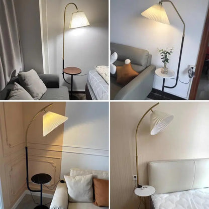 Nordic Woonkamer Led Vloerlampen Bank Slaapkamer Nachtkastje Decoratie Stand Lichtpunt Zwart Goud Home Verlichting Stof Lampenkap