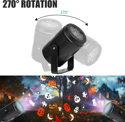 ضوء عرض بنمط دوار للهالوين، ضوء محيط 5 فولت، زينة عيد الميلاد USB، أضواء كاشفة للمهرجانات والحفلات العائلية