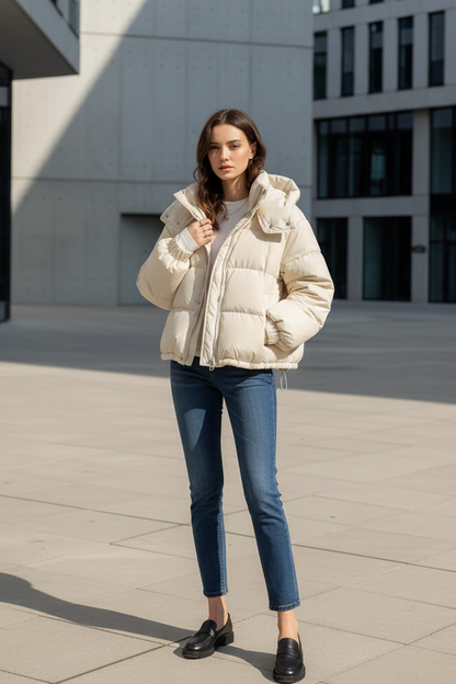 Oversized Pufferjas met Capuchon