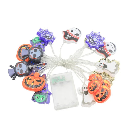Halloween Decoration LED String Lights,Pumpkin Ghost Spider Web Hanging Lamp,Home Outdoor Lantern Props