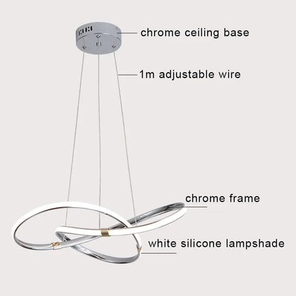 Modern Gold Led Pendant Light Fixtures Dining Room Decoration Home Appliances Living Room Hanging Lamps Remote Control Lustre