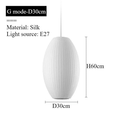 Modern Pure White Silk Pendant Lamp Home Decor Chandeliers for Living Room Bedroom Nordic Drop Light Indoor Lighting Fixtures