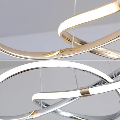 Modern Gold Led Pendant Light Fixtures Dining Room Decoration Home Appliances Living Room Hanging Lamps Remote Control Lustre