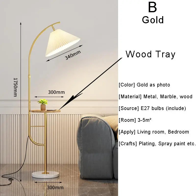 Nordic Woonkamer Led Vloerlampen Bank Slaapkamer Nachtkastje Decoratie Stand Lichtpunt Zwart Goud Home Verlichting Stof Lampenkap