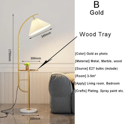 Nordic Woonkamer Led Vloerlampen Bank Slaapkamer Nachtkastje Decoratie Stand Lichtpunt Zwart Goud Home Verlichting Stof Lampenkap