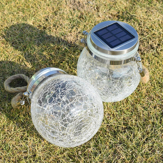 Solar Cracked Glass Jar Lamp IP65 Waterproof 30LED Warm White & Colorful Lights Outdoor String Lights for Garden Patio Yard Tree