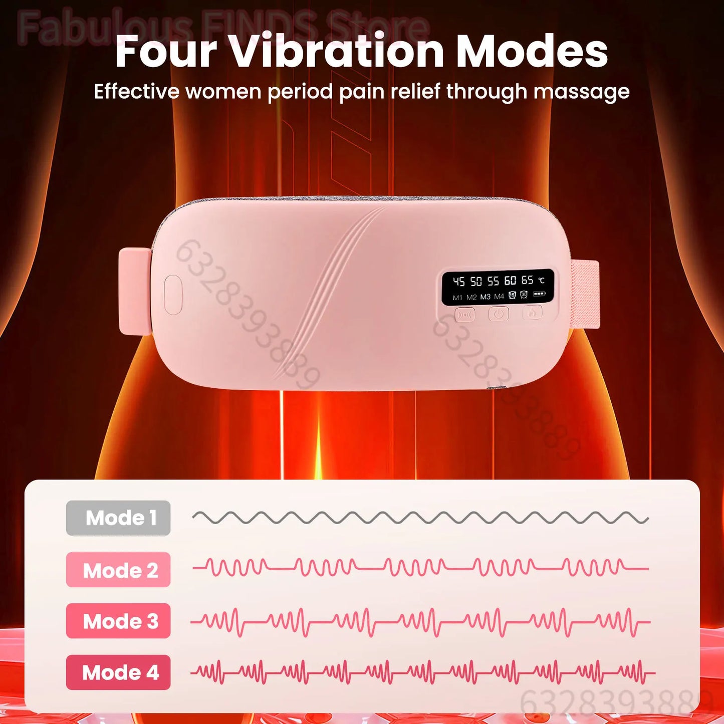 QUOTED Women Menstrual Heating Pads Effective Hot Compress Period Relief Belt Rechargeable Heated Waist Massager Gifts for Female