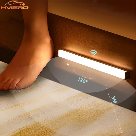 Capteur de mouvement lumière sans fil LED veilleuse USB Rechargeable lumière armoire armoire lampe escalier rétro-éclairage pour cuisine LED